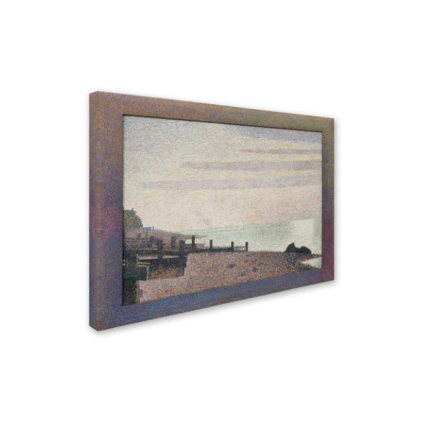 Georges Seurat 'Evening Honfleur' Canvas Art,35x47